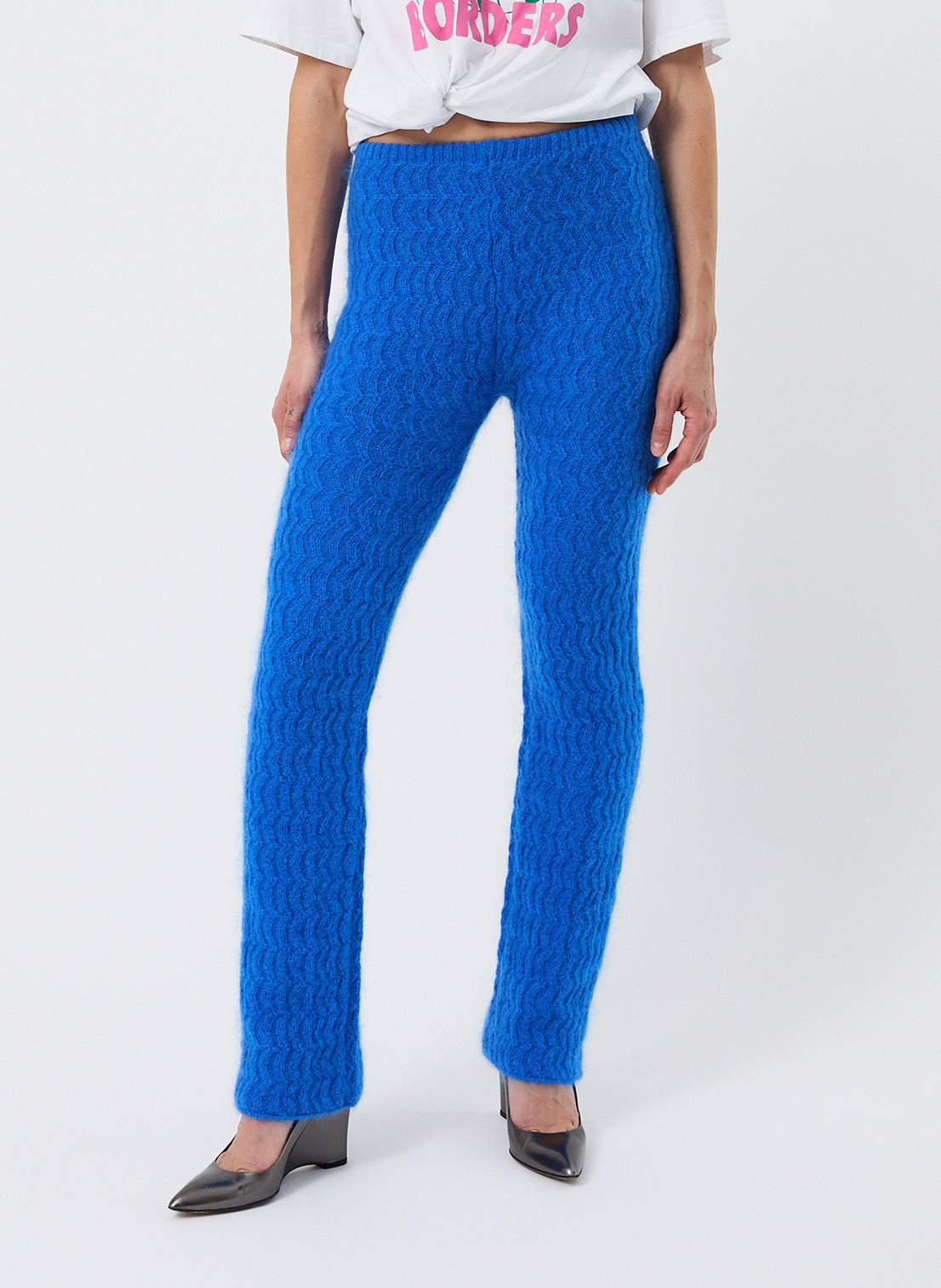 Zigzag Mohair Pants - Electric Blue