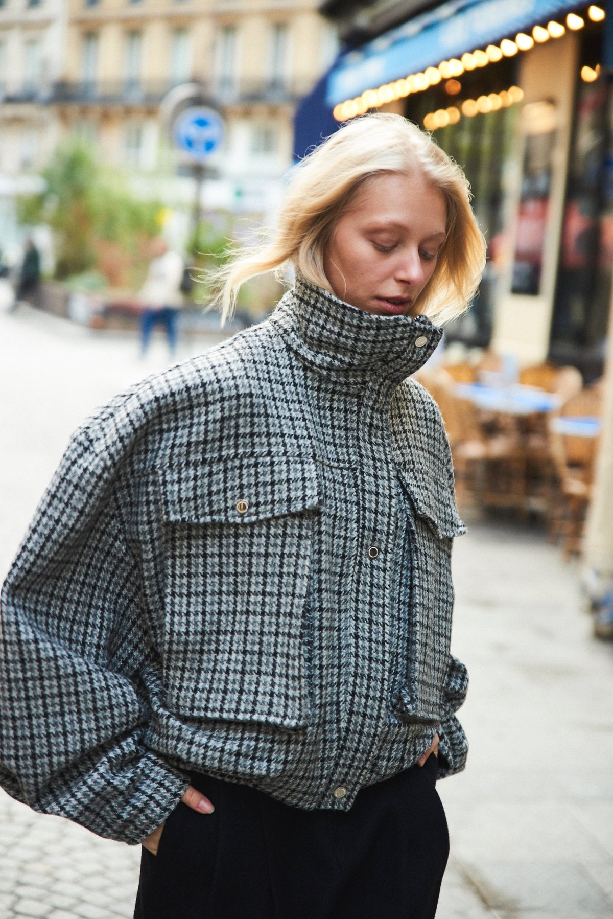 Bomber Ardoise en laine