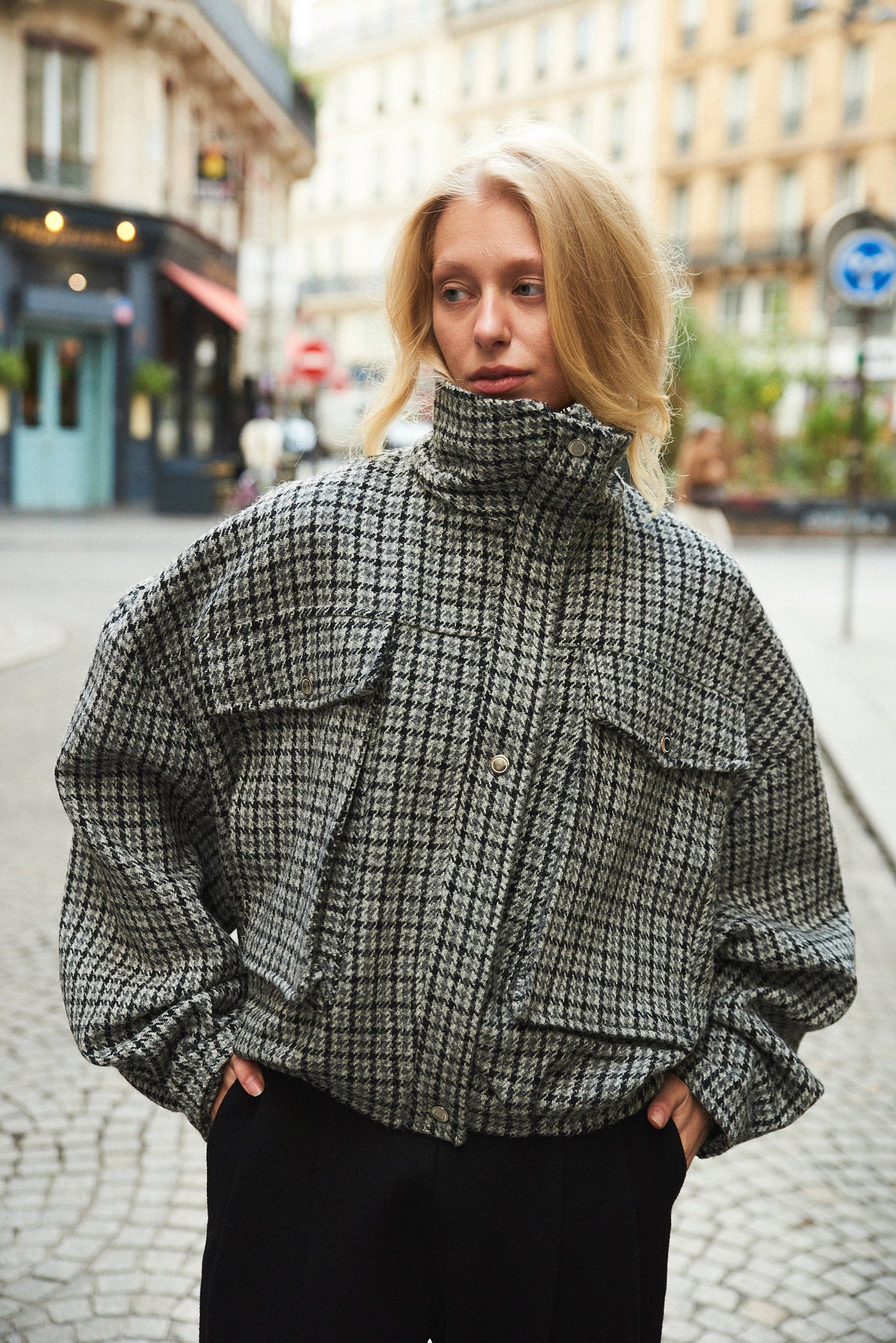 Bomber Ardoise en laine