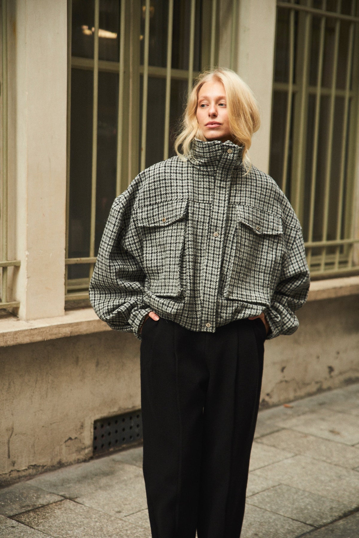 Bomber Ardoise en laine