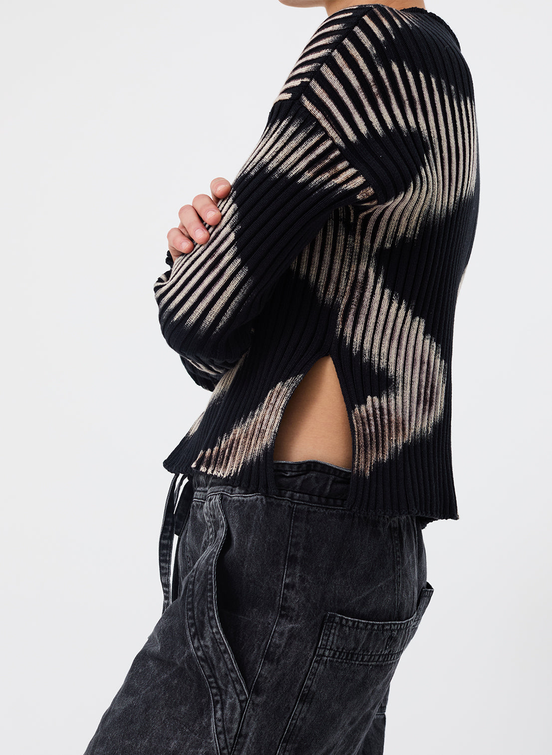 Cotton Rib Sweater Wave