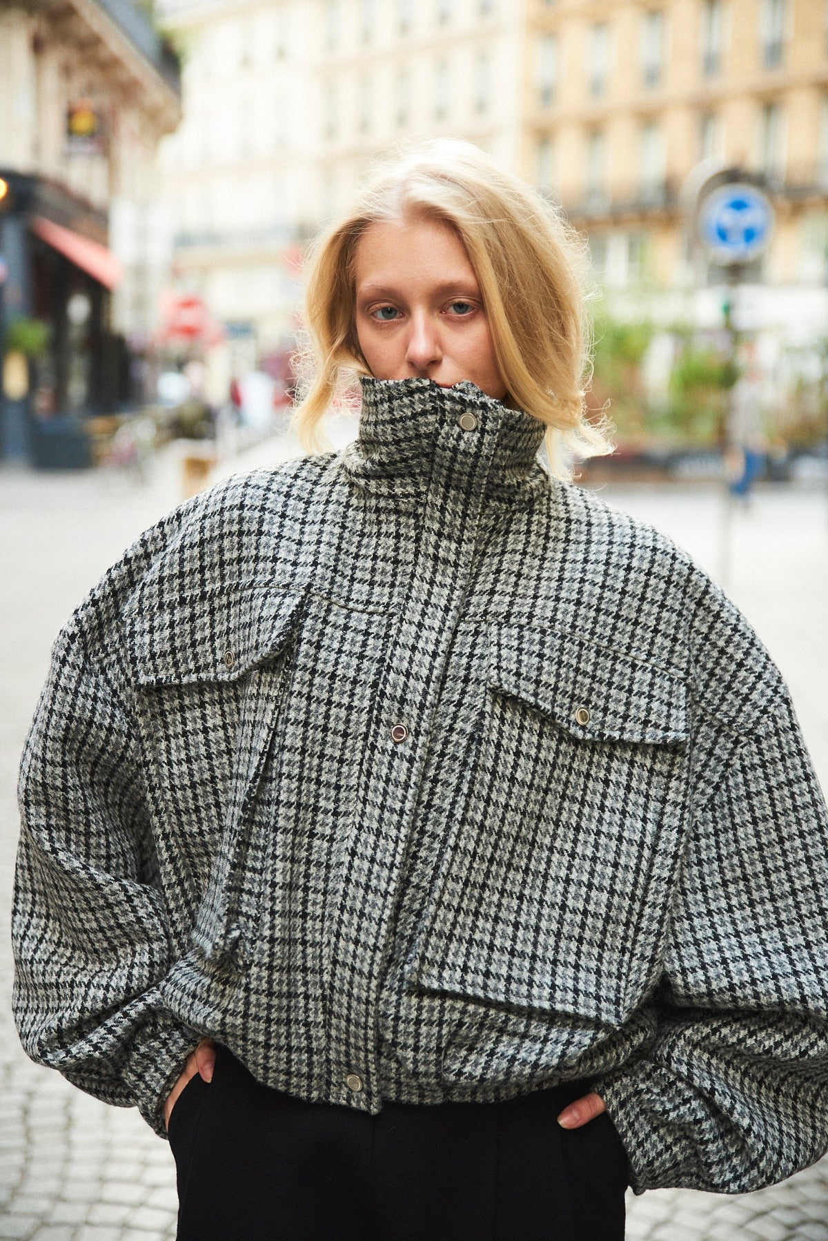 Bomber Ardoise en laine