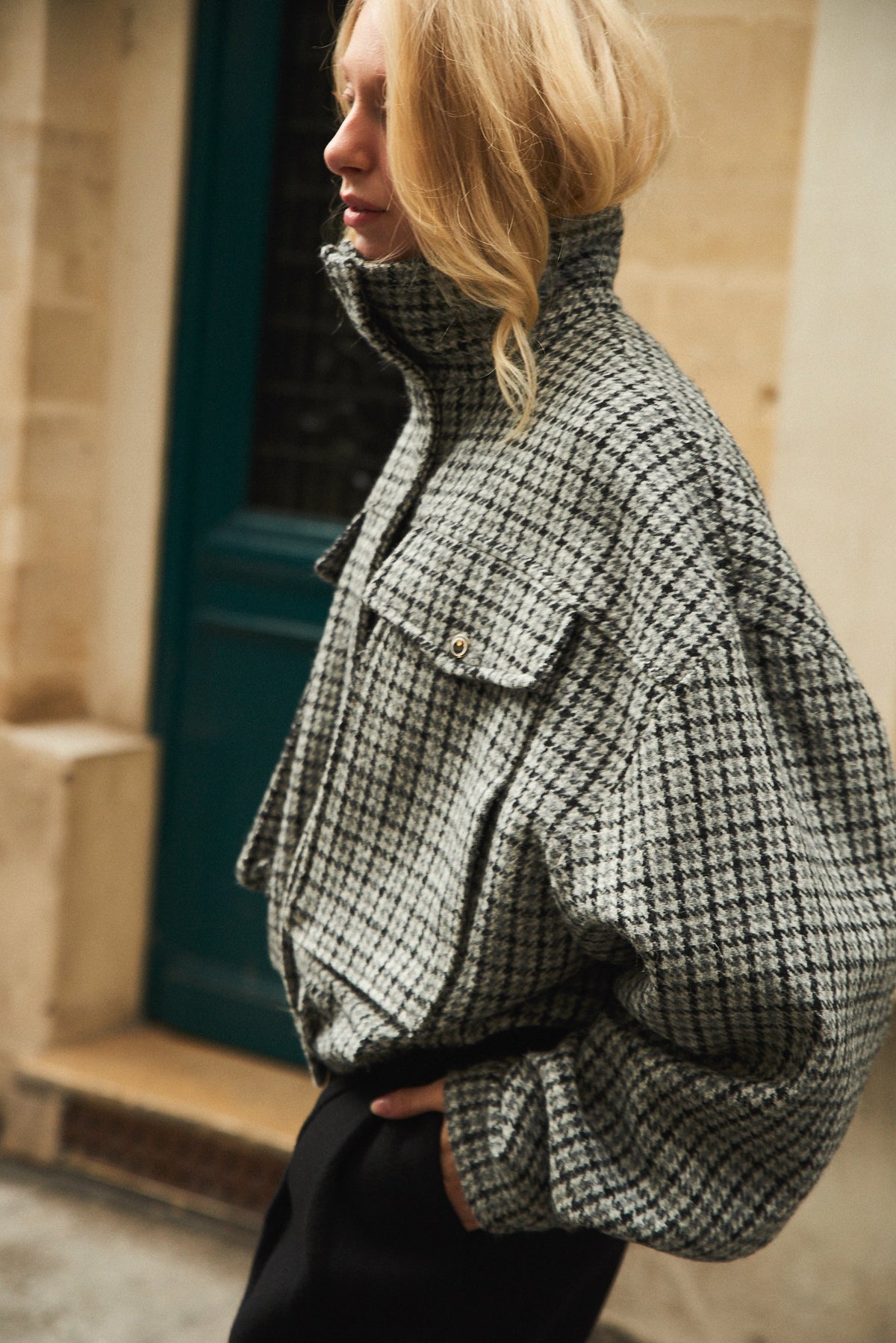 Bomber Ardoise en laine