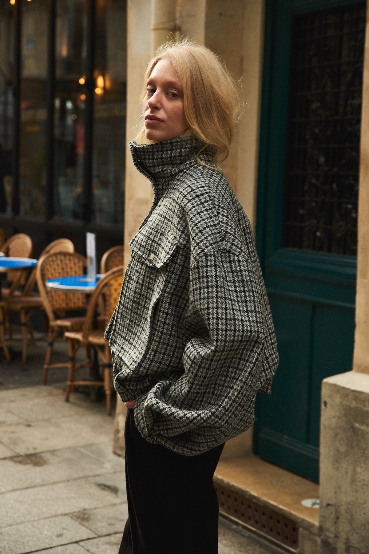 Bomber Ardoise en laine