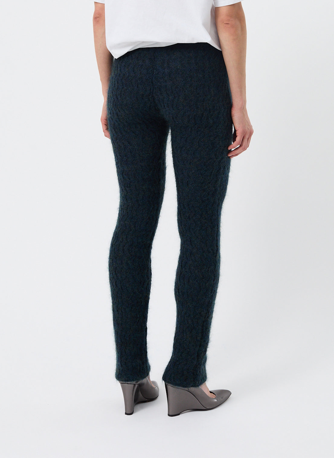 Zigzag Mohair Pants - Peacock Green Melange