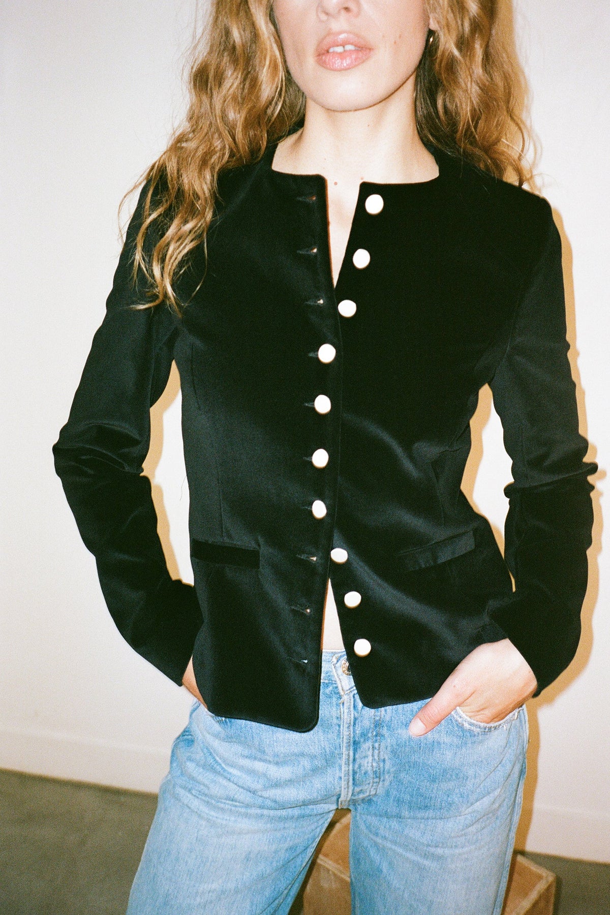 Veste Nicole Velours de Coton Noir