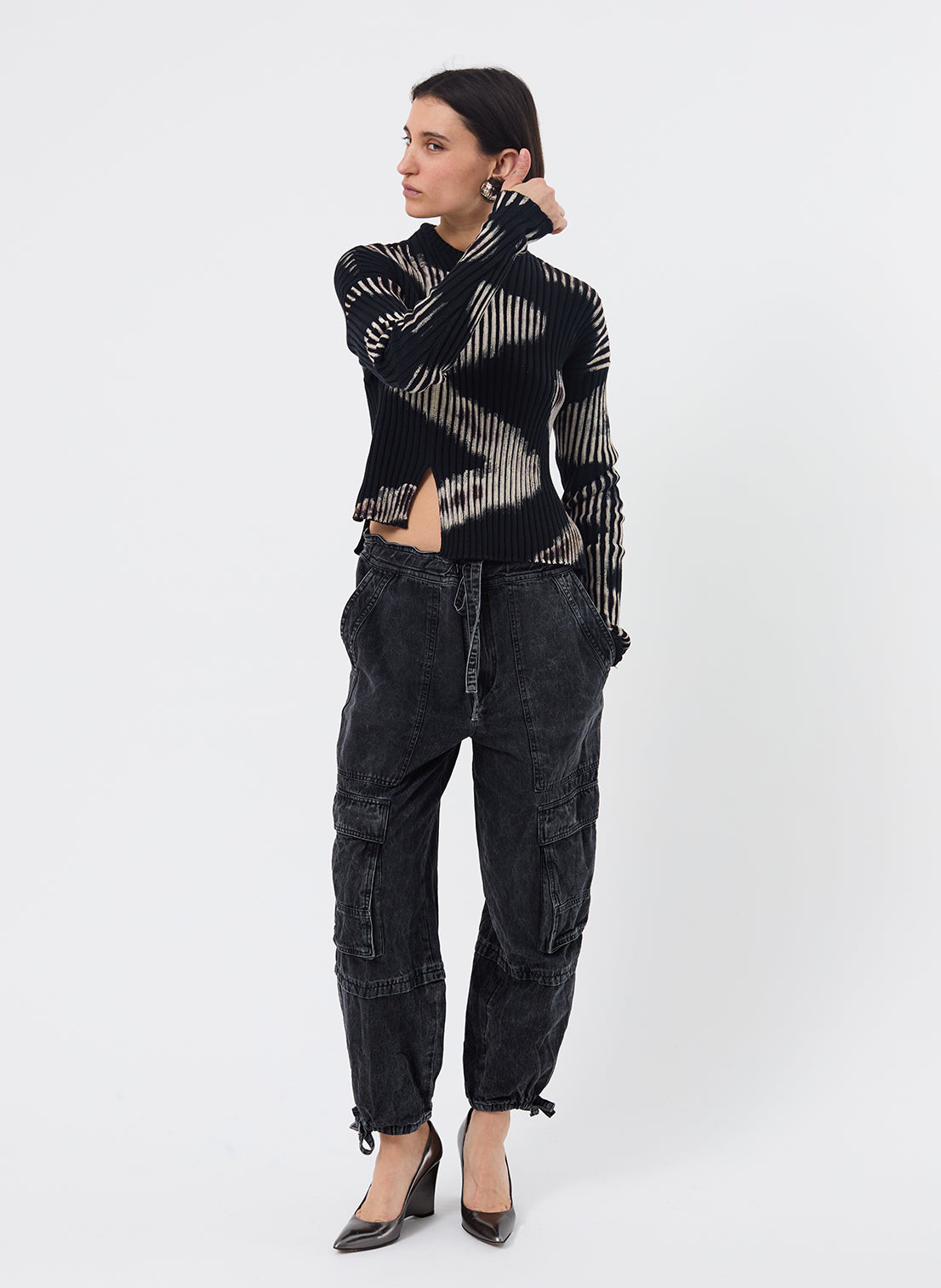 Cotton Rib Sweater Wave