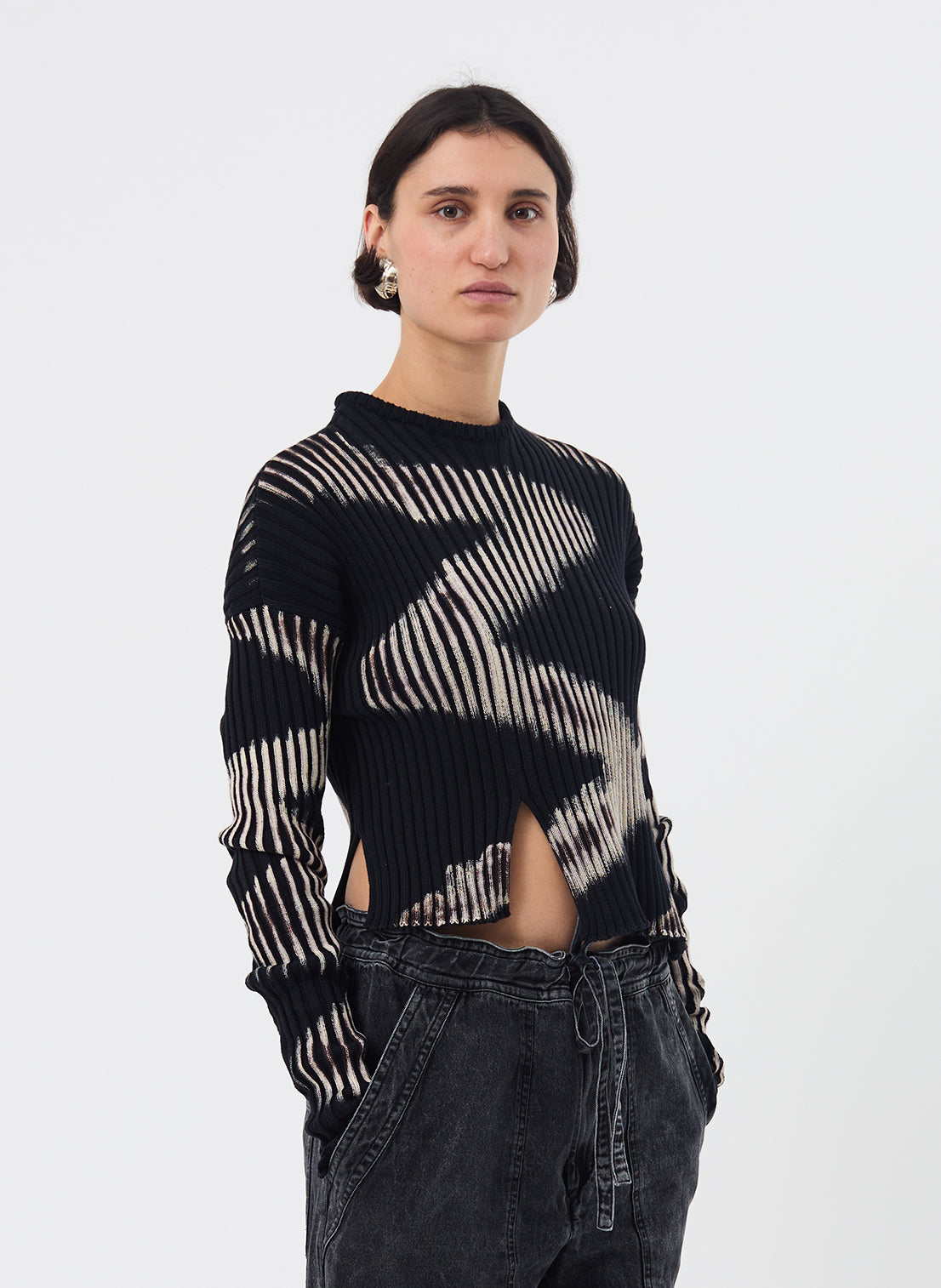 Cotton Rib Sweater Wave