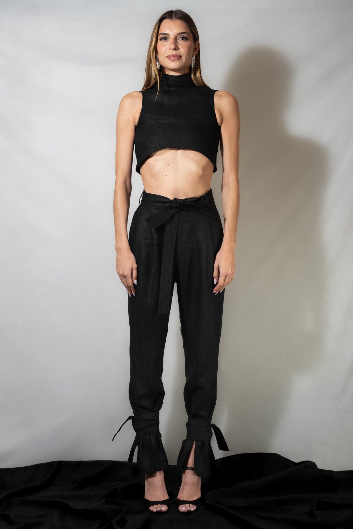 Le pantalon Lierre - Lin noir